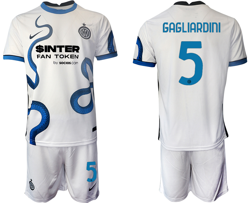 Men 2021-2022 Club Inter Milan away white #5 Soccer Jersey